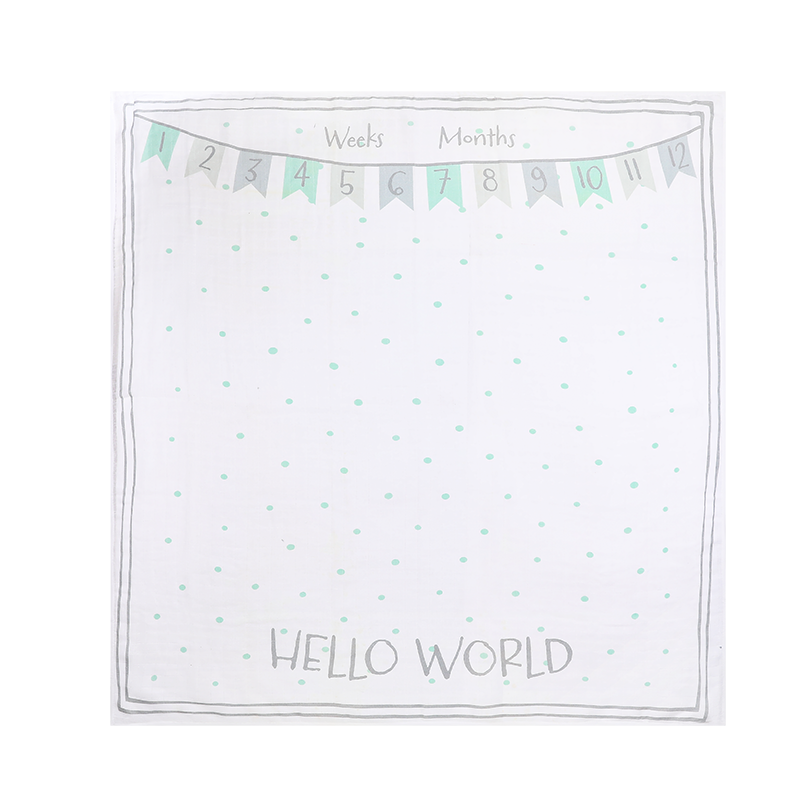 PurePetali Swaddle Square Blanket - Hello World Blanket