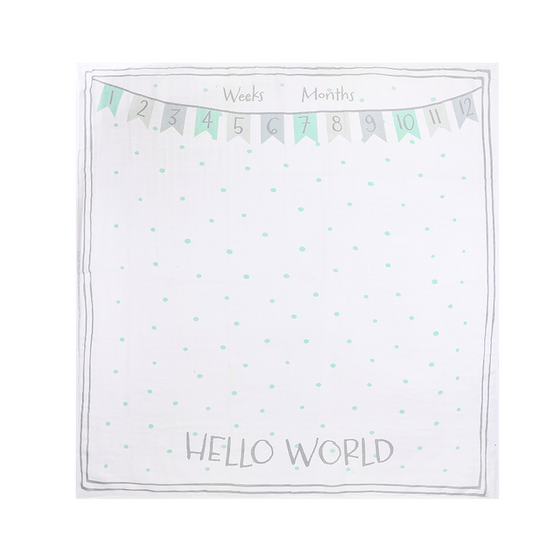 PurePetali Swaddle Square Blanket - Hello World Blanket